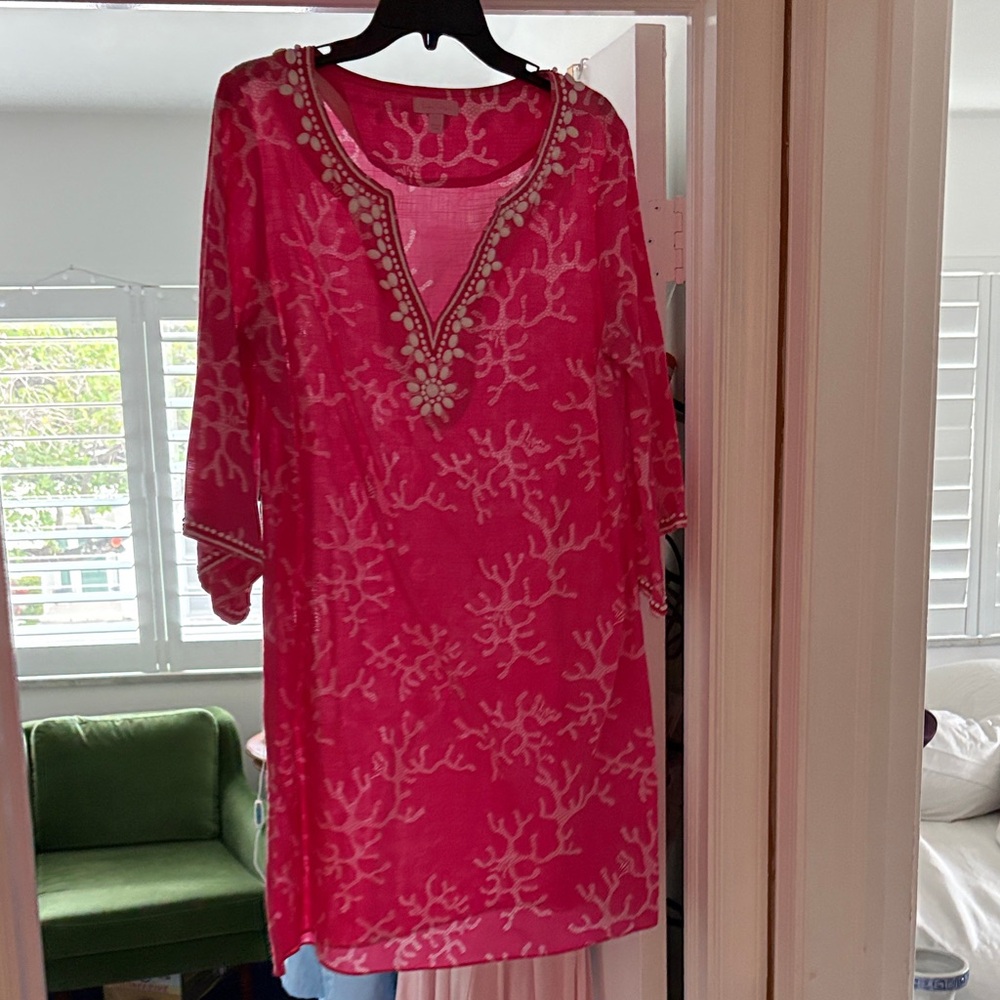 Lilly Pulitzer Pink Embroidered Tunic Dress